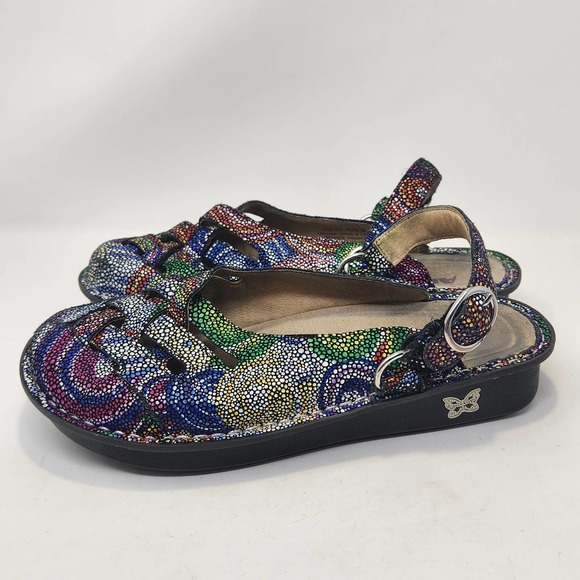 Alegria Freesia Rainbow Mosaic Mule Clog Slingback Shoes Size 38 US 8 Comfort - Picture 4 of 8